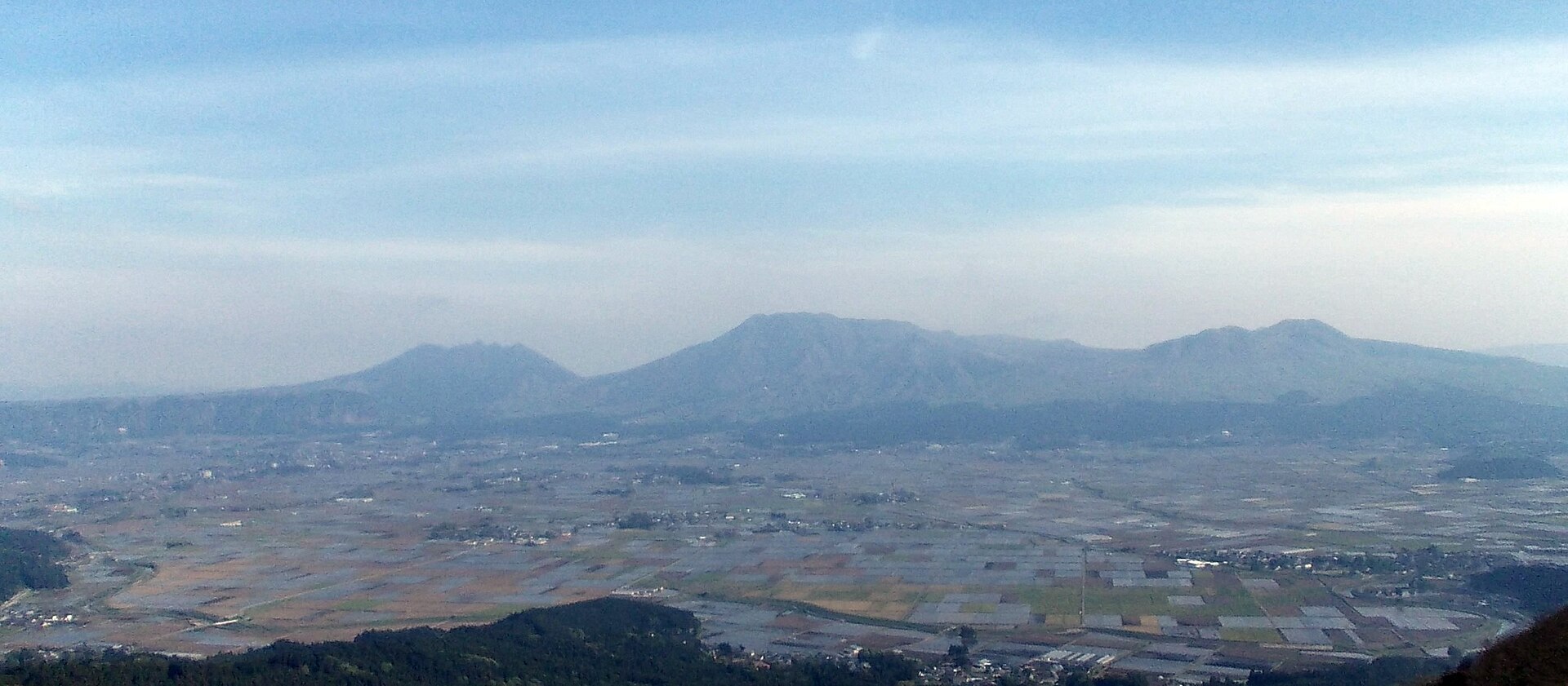 大観峰から望む阿蘇の山々とカルデラ